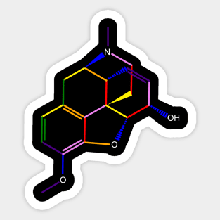 Codeine Molecule Rainbow Chemistry Sticker